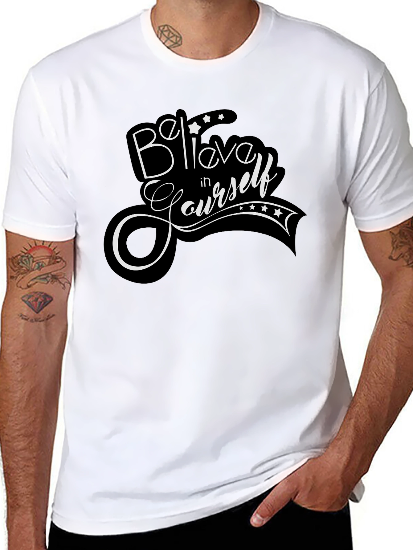 Believe In Yourself Black Graphic Tee