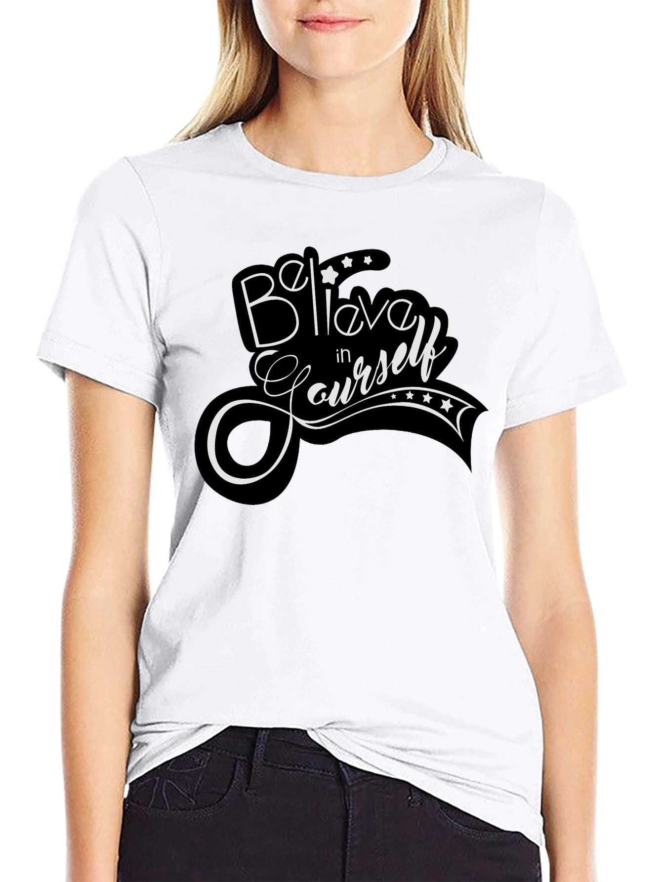 Believe In Yourself Black Graphic Tee