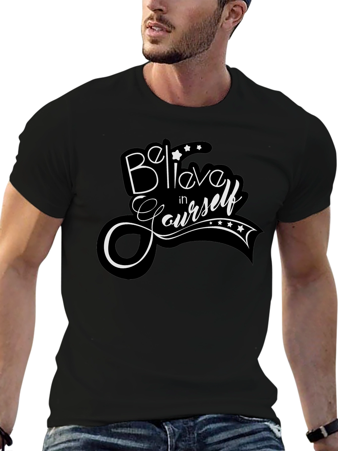 Believe In Yourself Black Graphic Tee