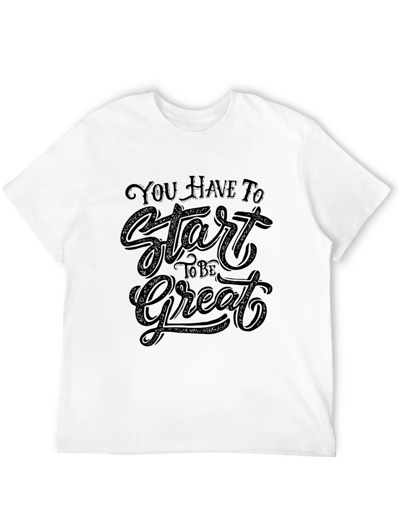 Motivational Start Great Black Graphic Tee