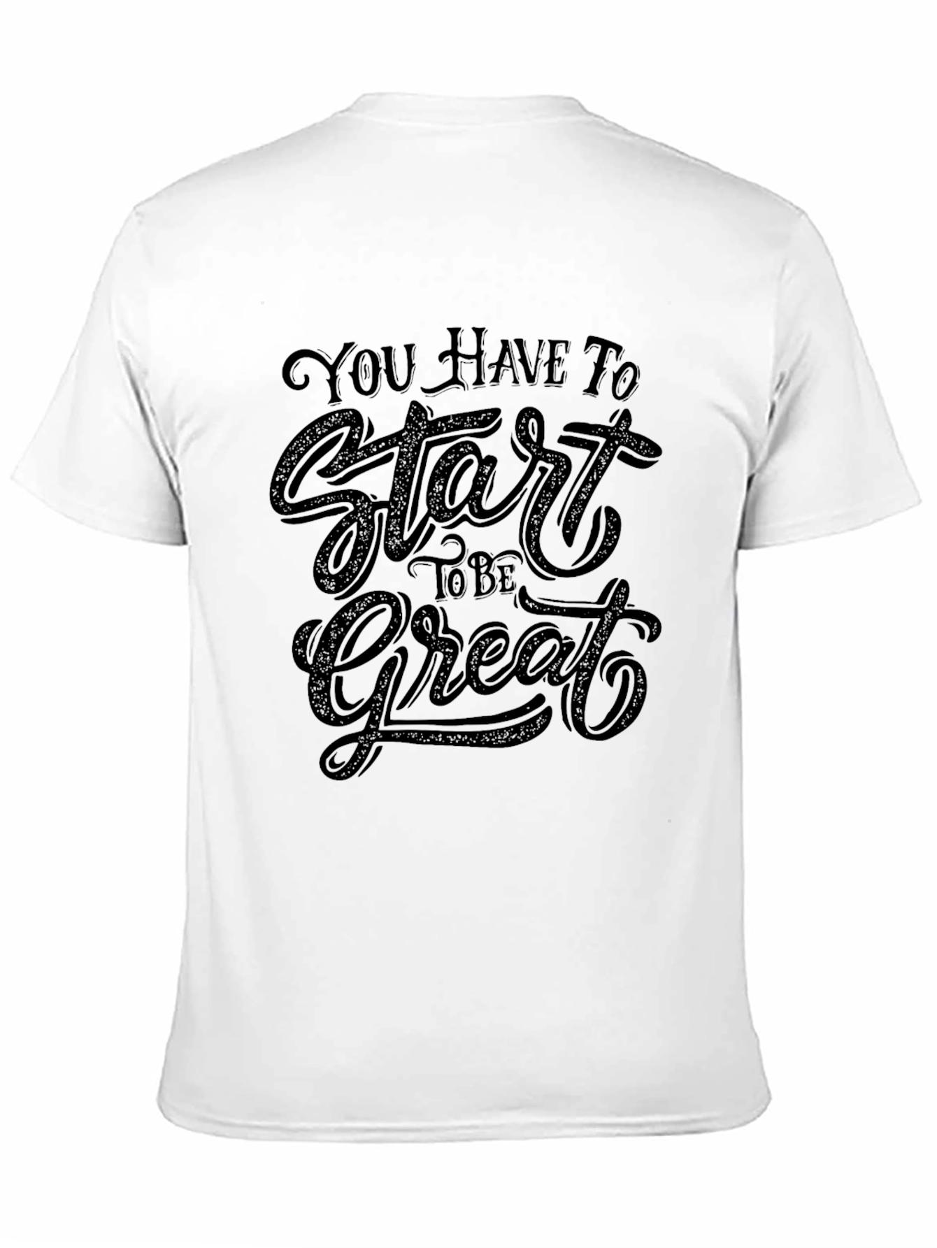 Motivational Start Great Black Graphic Tee
