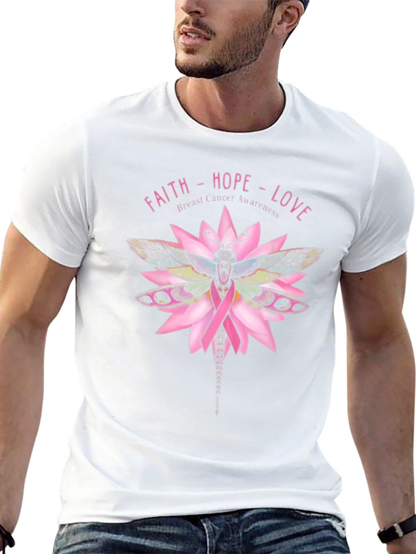Faith Hope Love Breast Cancer Awareness T-Shirt