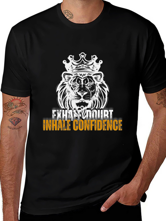 Lion Crown Graphic Tee - Exhale Doubt Inhale Confidence