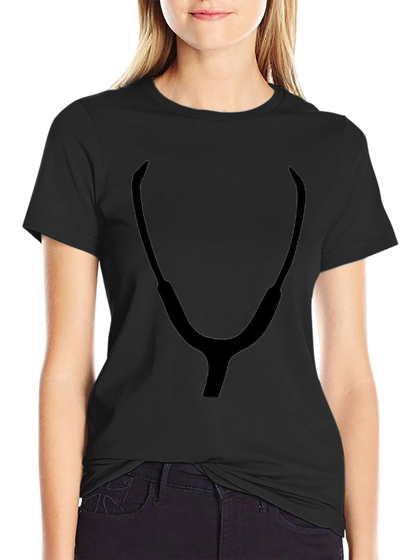 Minimalist Stethoscope Outline Tee - Medical Chic