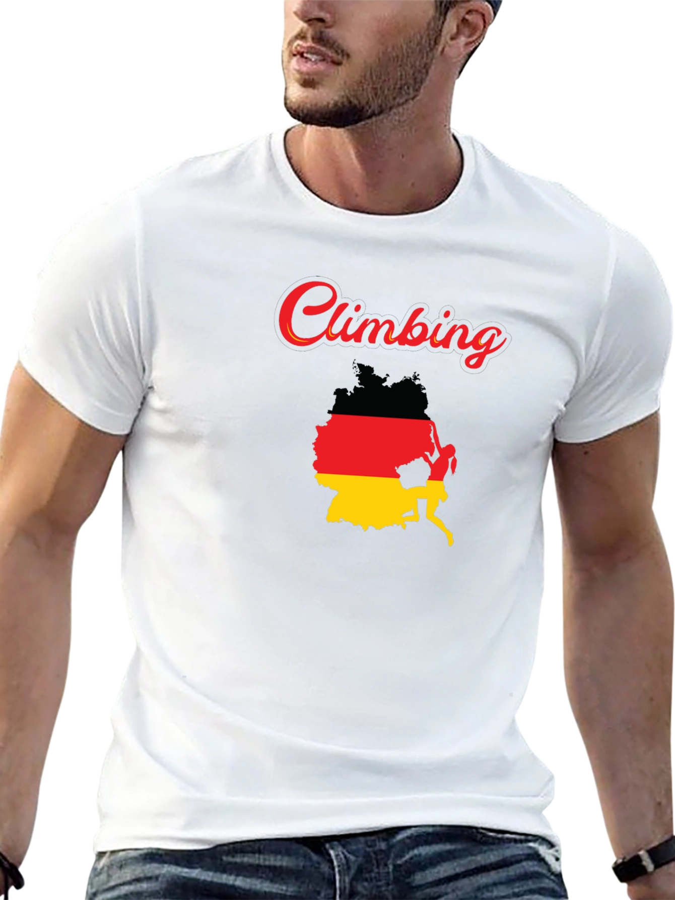 Climbing Germany Flag T-Shirt - Sporty Graphic Tee