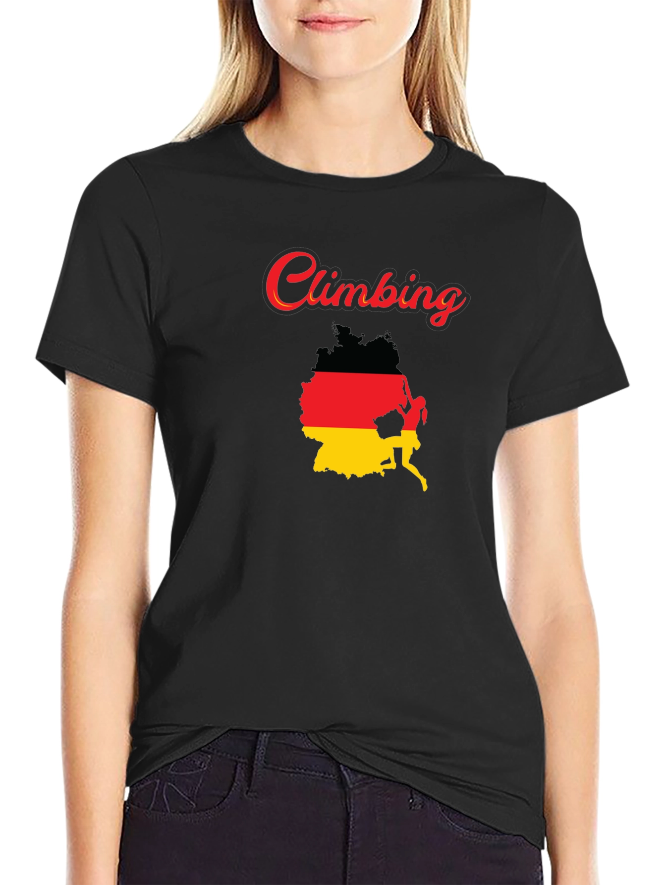 Climbing Germany Flag T-Shirt - Sporty Graphic Tee