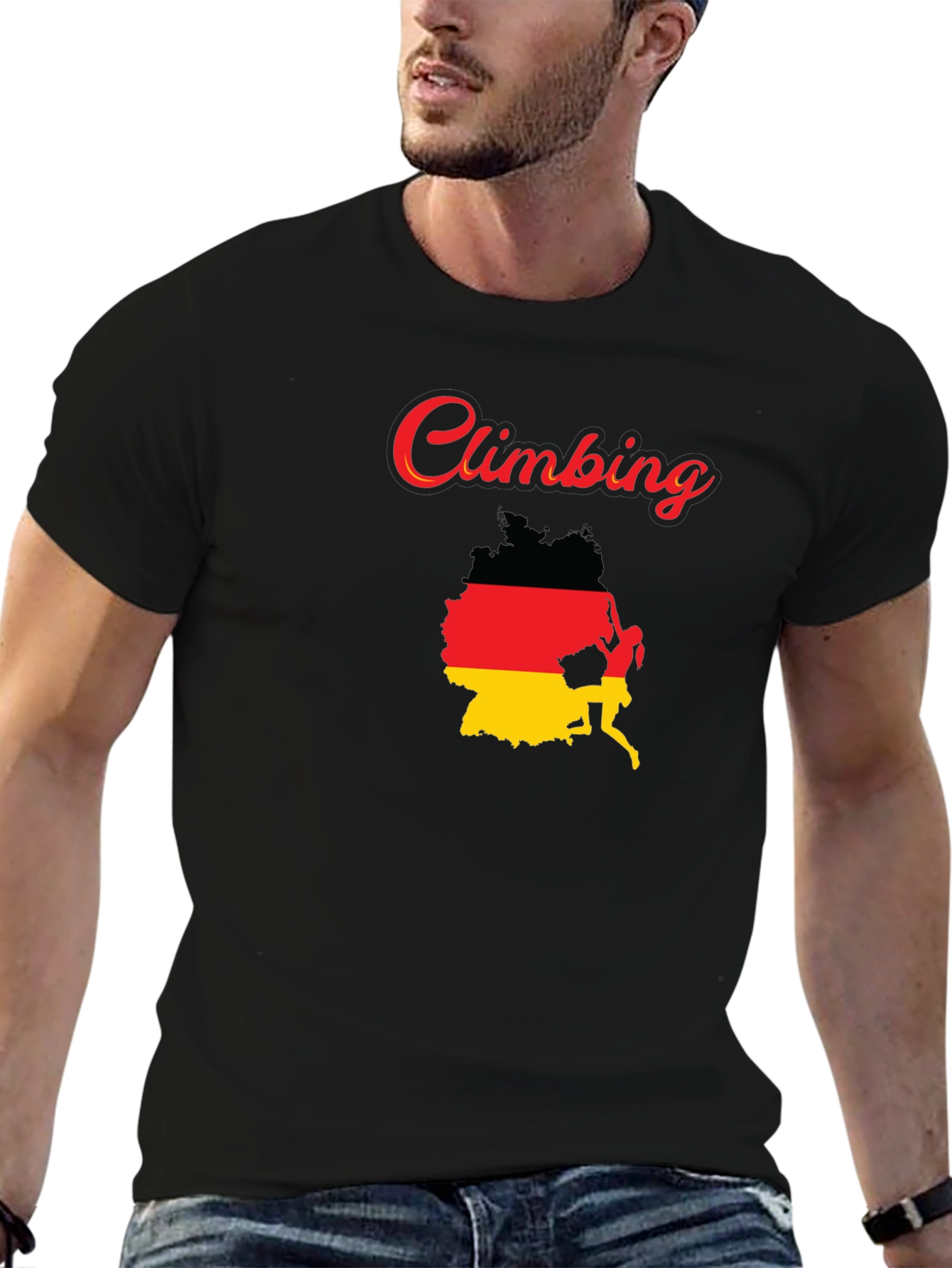 Climbing Germany Flag T-Shirt - Sporty Graphic Tee