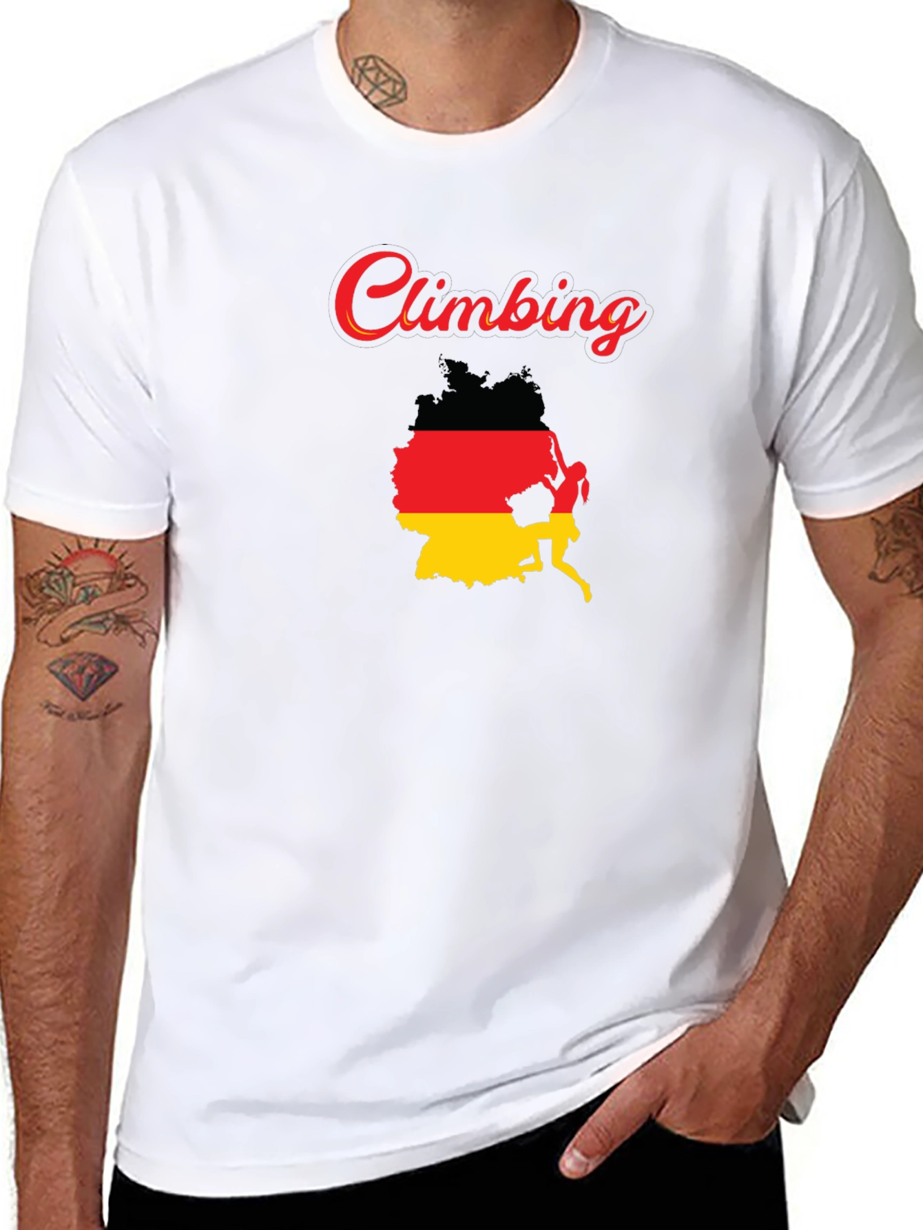 Climbing Germany Flag T-Shirt - Sporty Graphic Tee