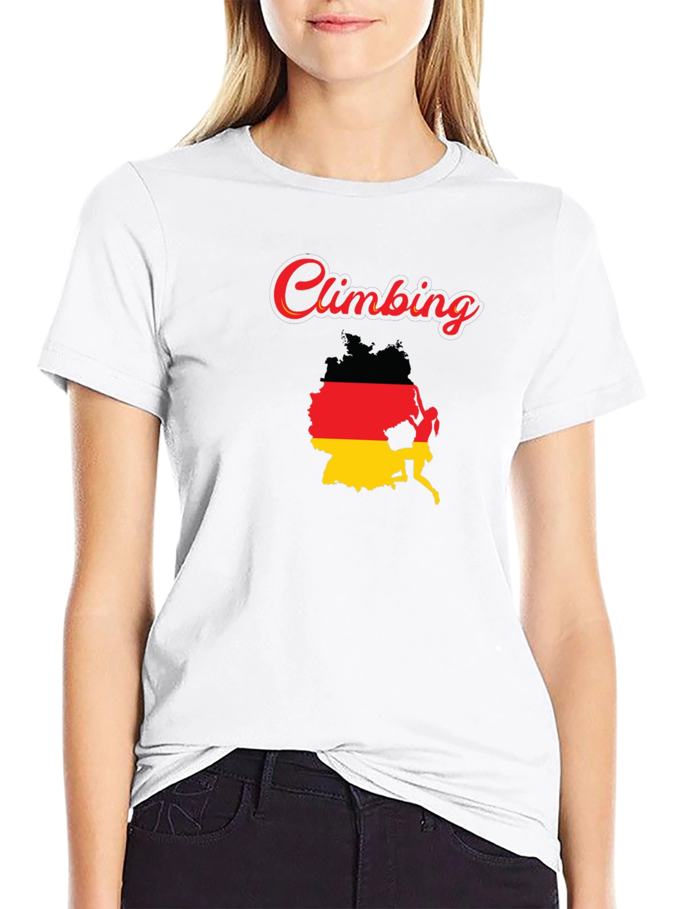 Climbing Germany Flag T-Shirt - Sporty Graphic Tee