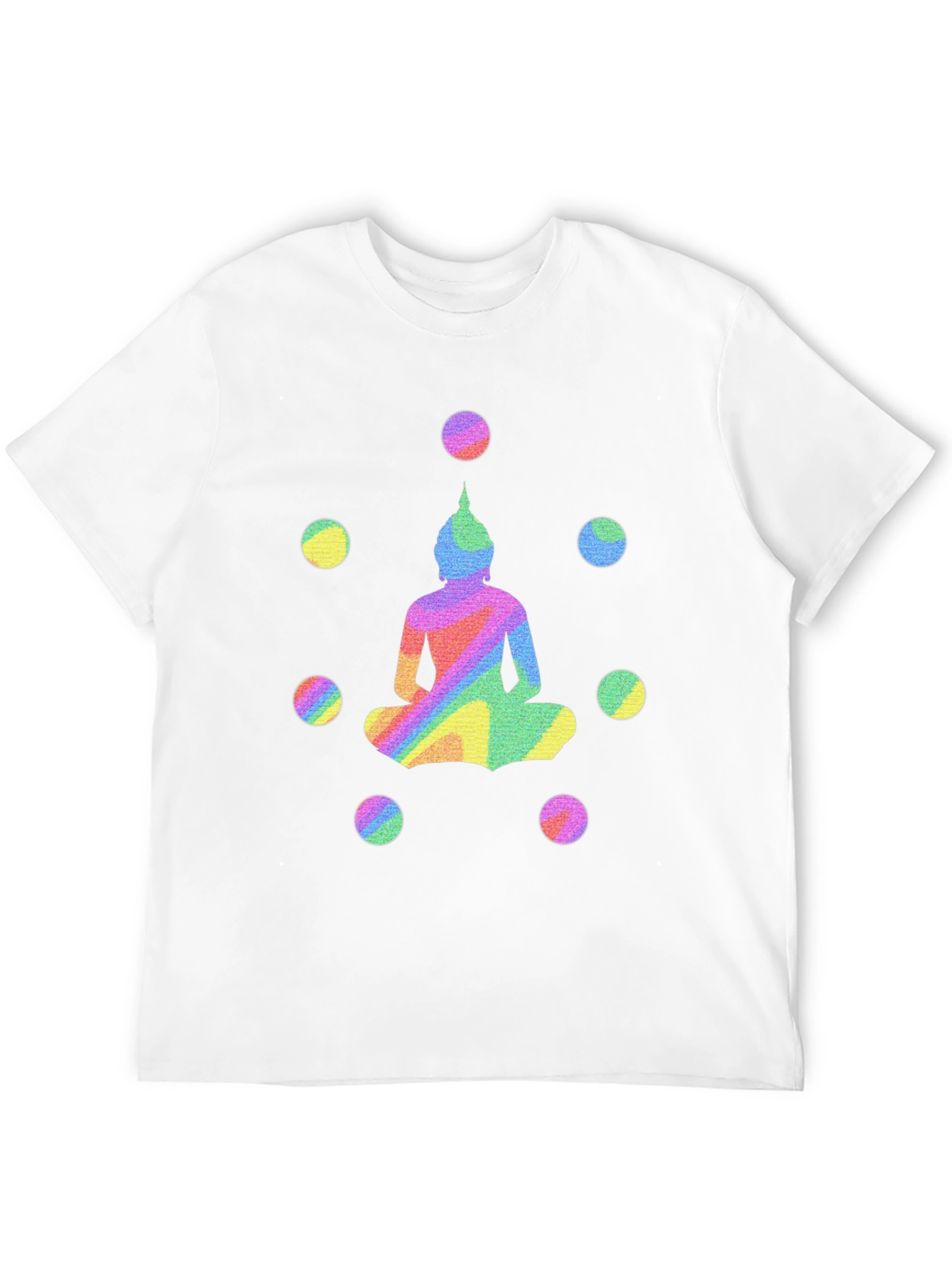 Rainbow Buddha Graphic Tee - Unisex Black T-Shirt