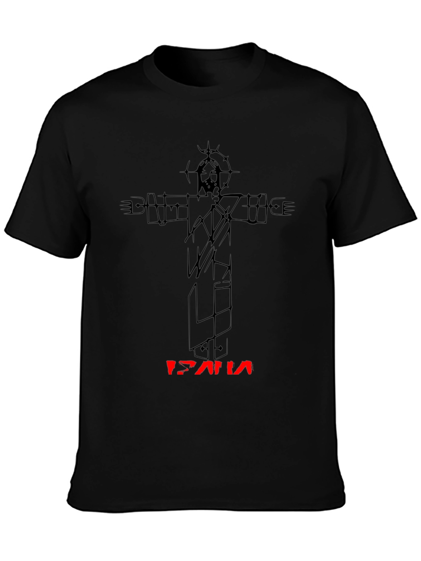 Abstract Jesus Graphic Black Tee