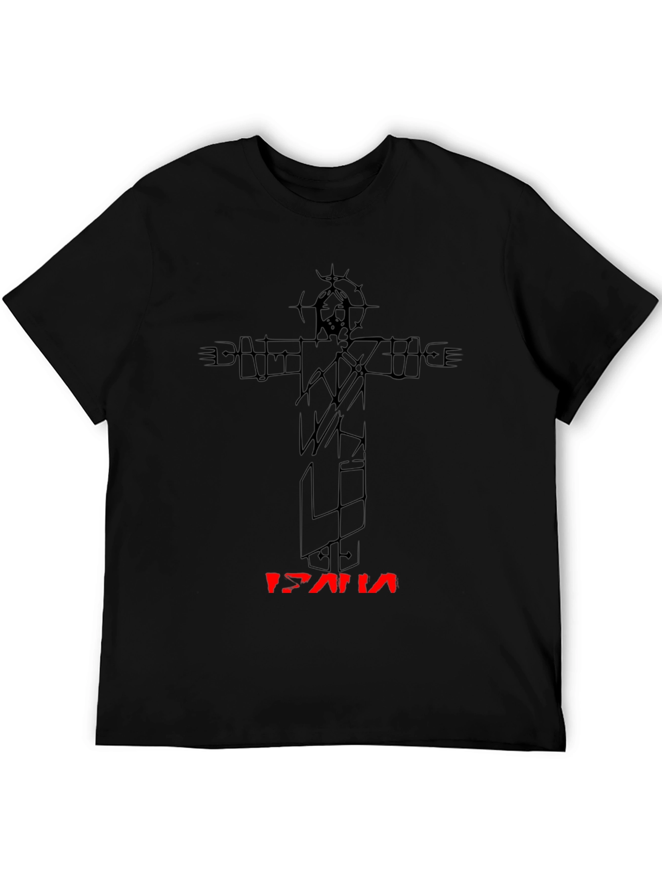 Abstract Jesus Graphic Black Tee