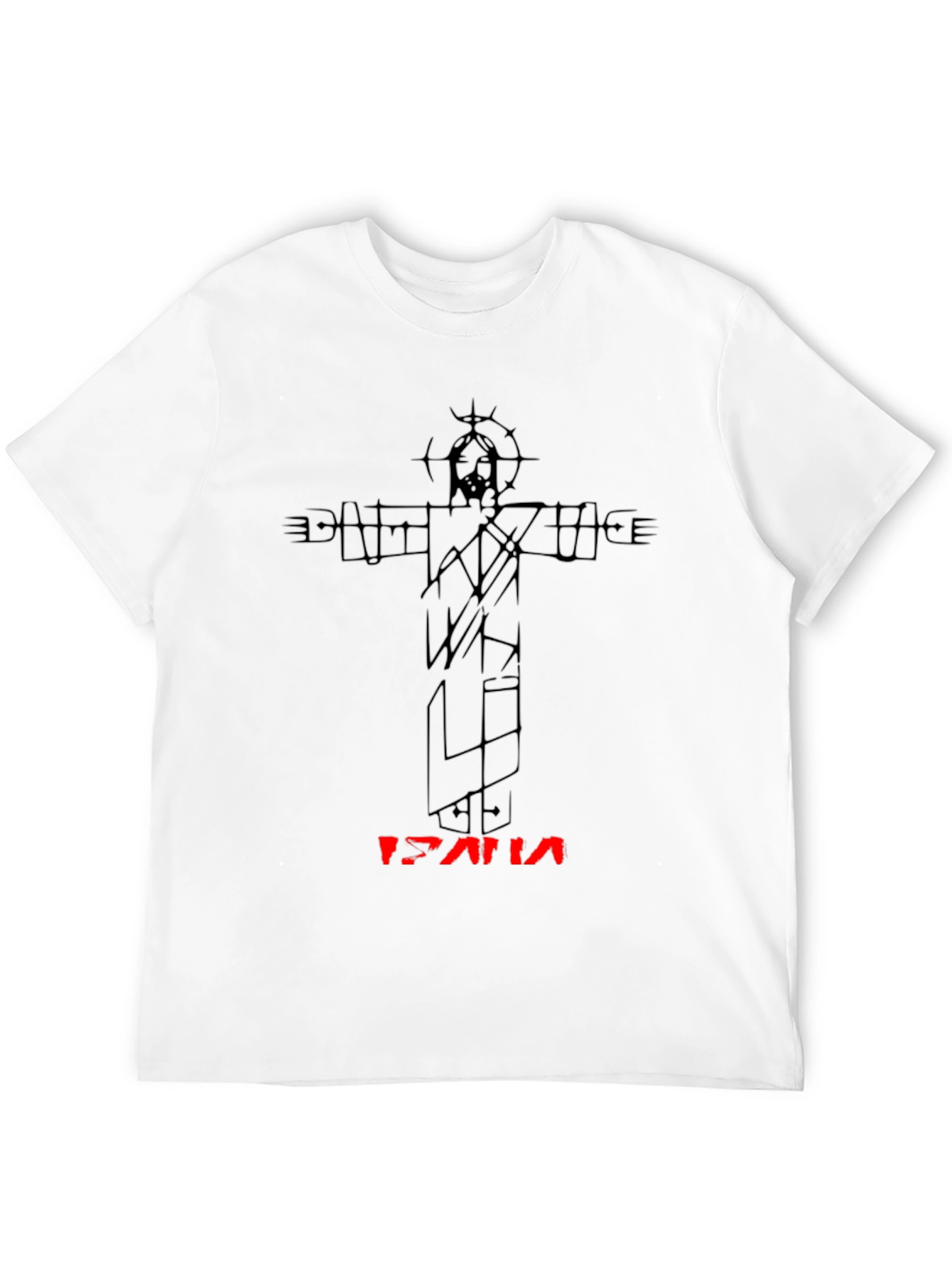 Abstract Jesus Graphic Black Tee