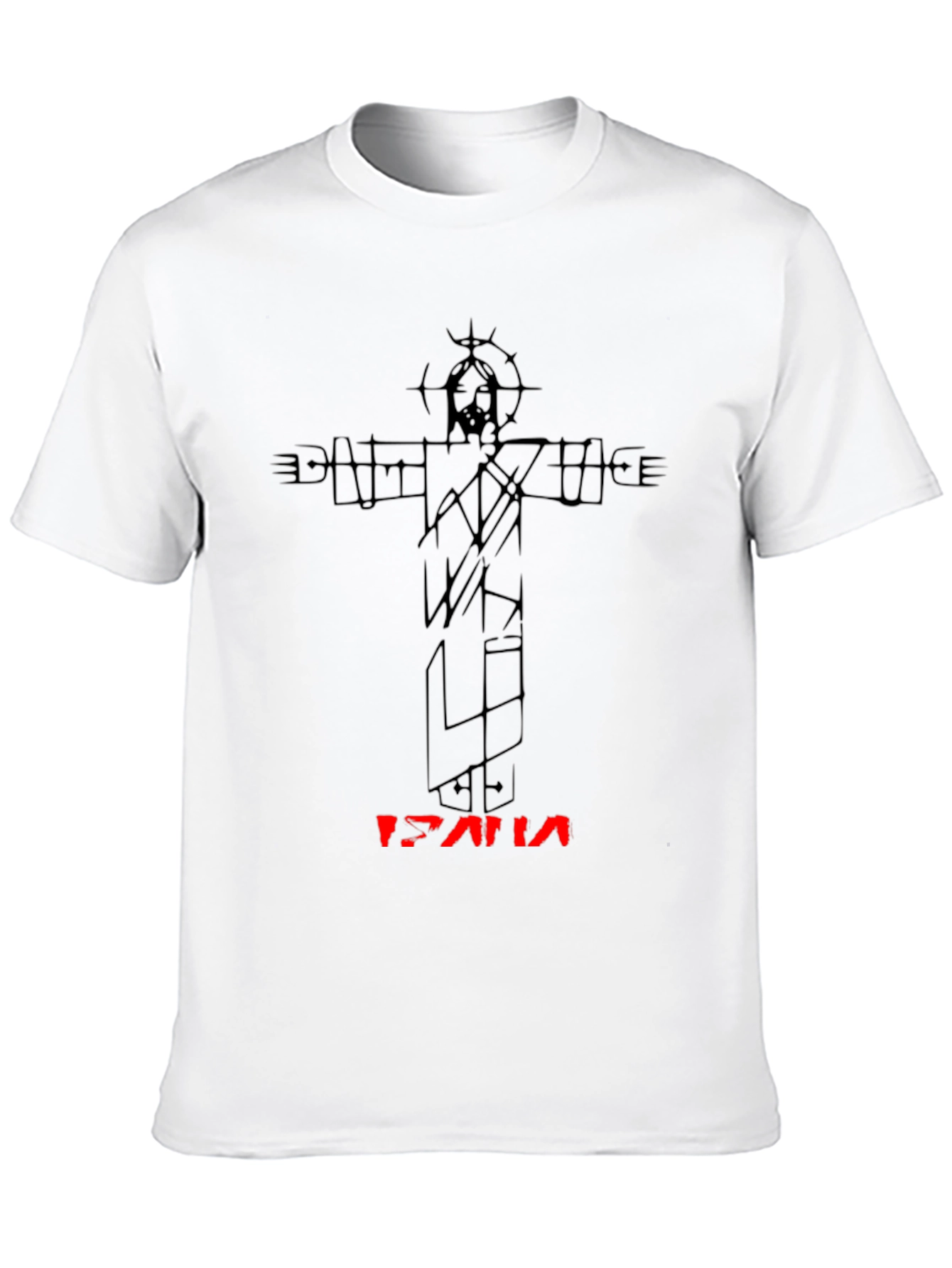 Abstract Jesus Graphic Black Tee