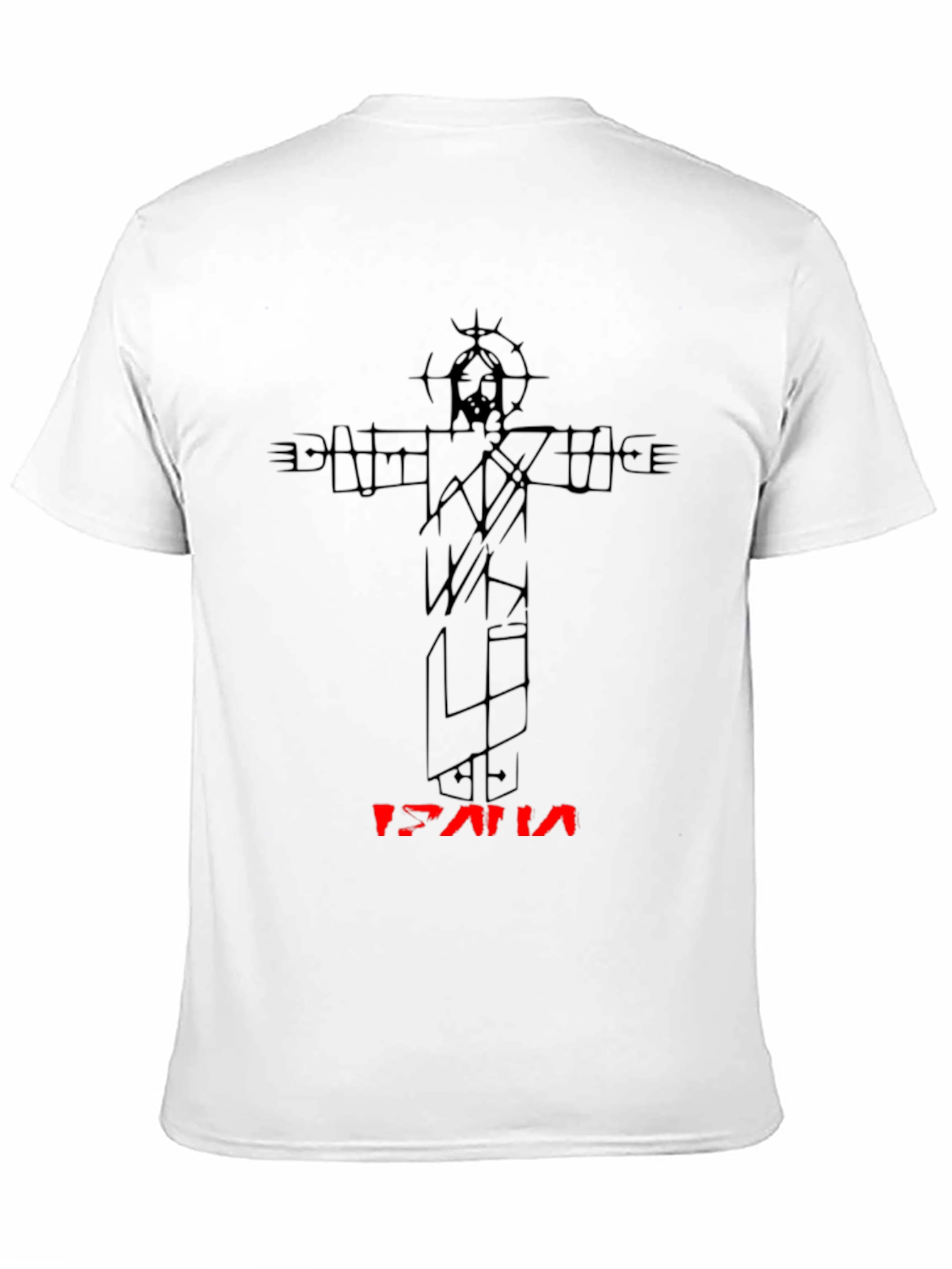 Abstract Jesus Graphic Black Tee