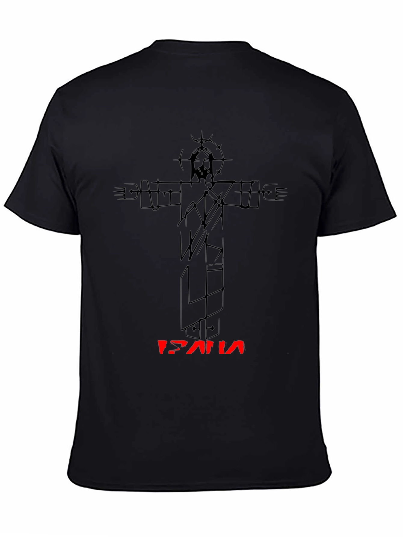 Abstract Jesus Graphic Black Tee