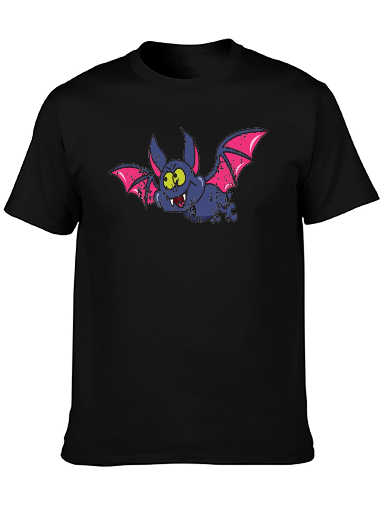 Cartoon Bat Black T-Shirt