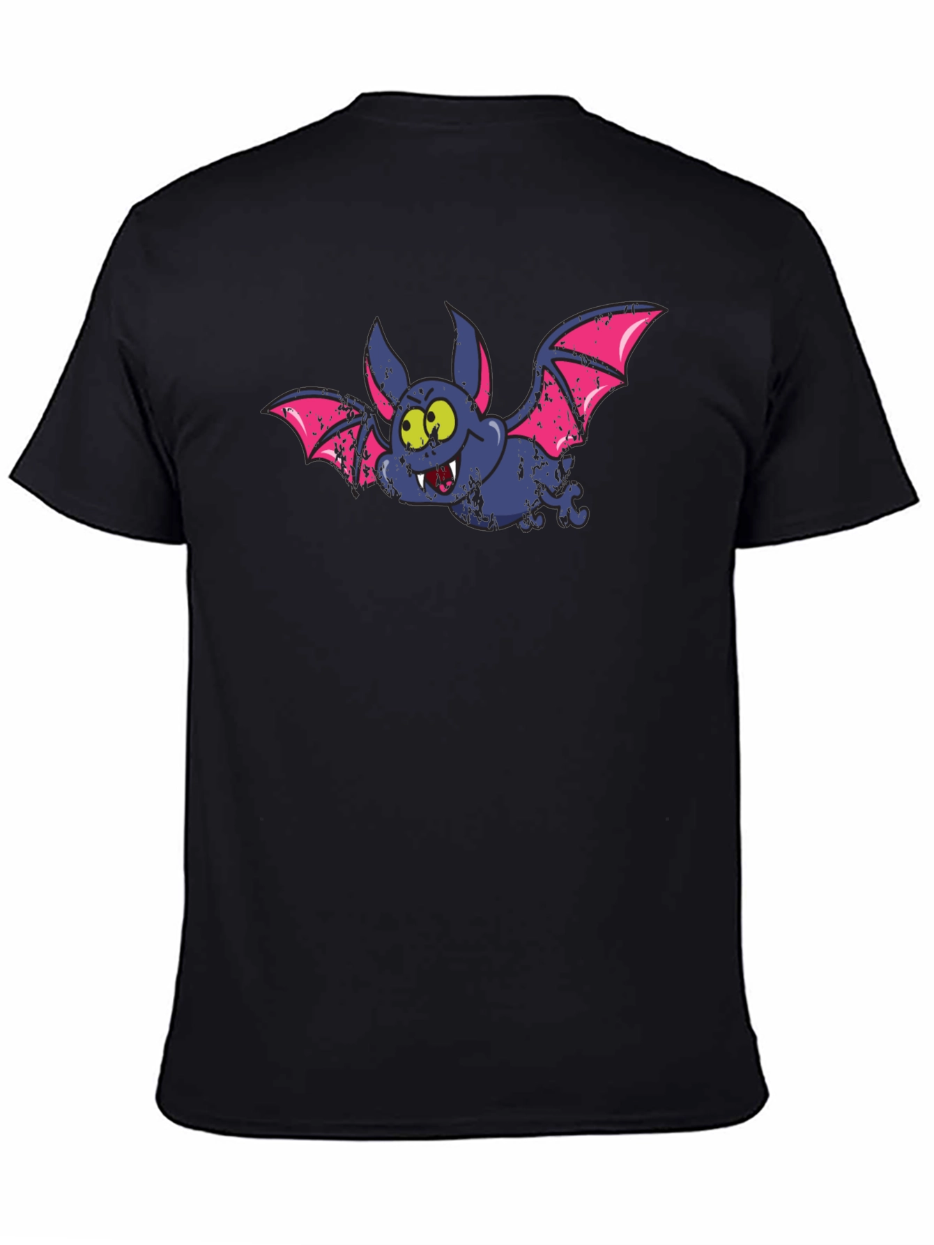 Cartoon Bat Black T-Shirt