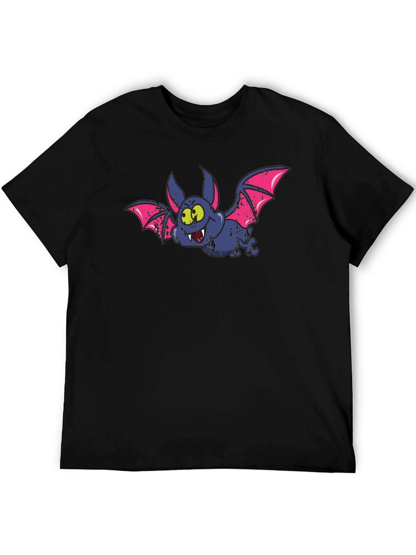 Cartoon Bat Black T-Shirt