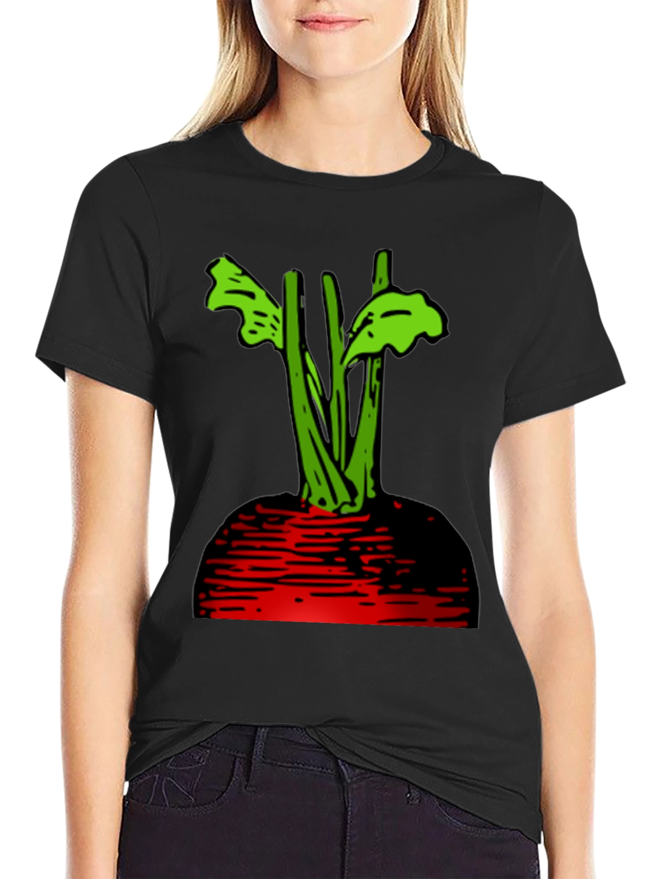 Beetroot Graphic T-Shirt - Black Casual Tee