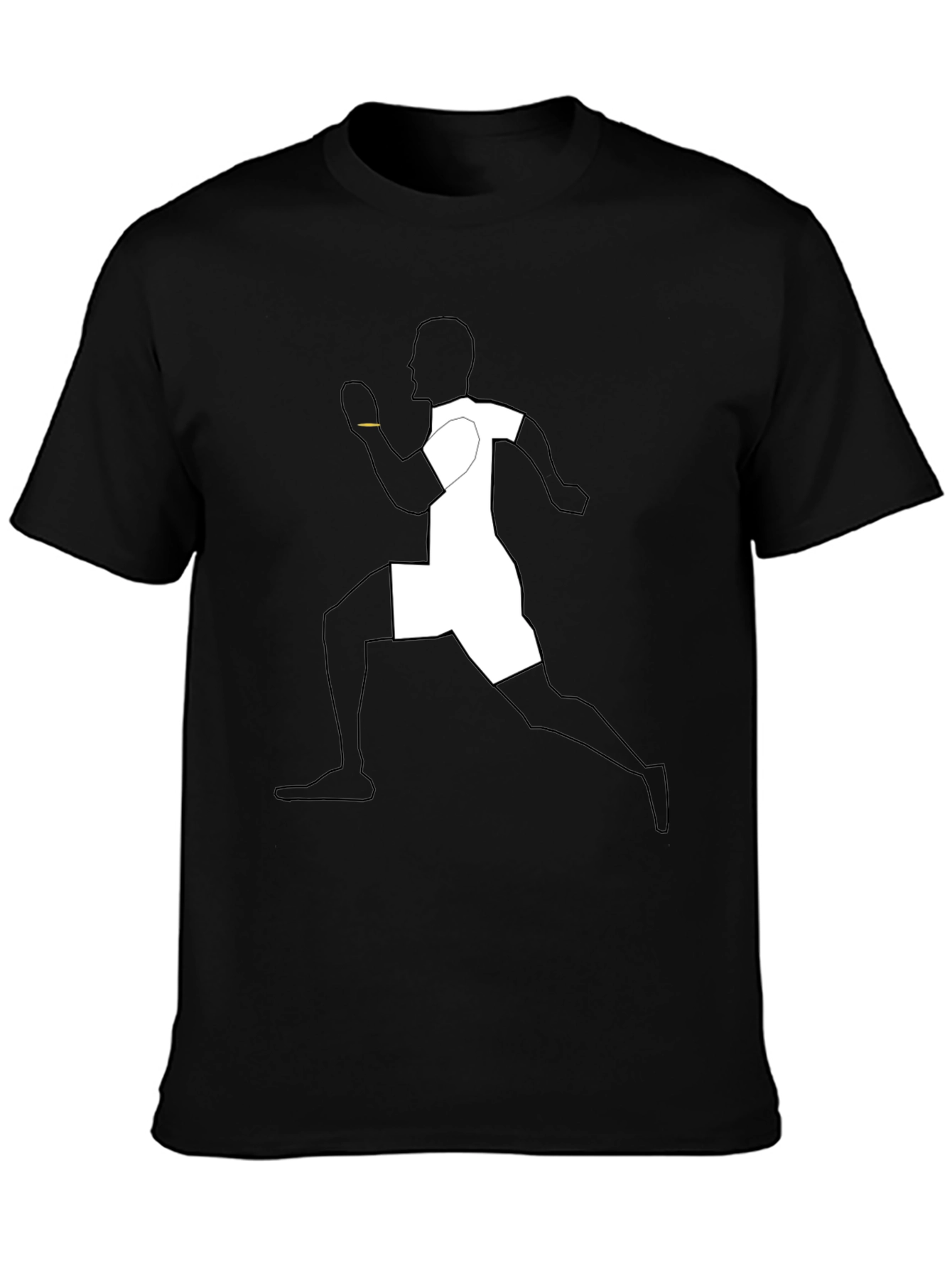 Mens Black Graphic Tee - Running Figure