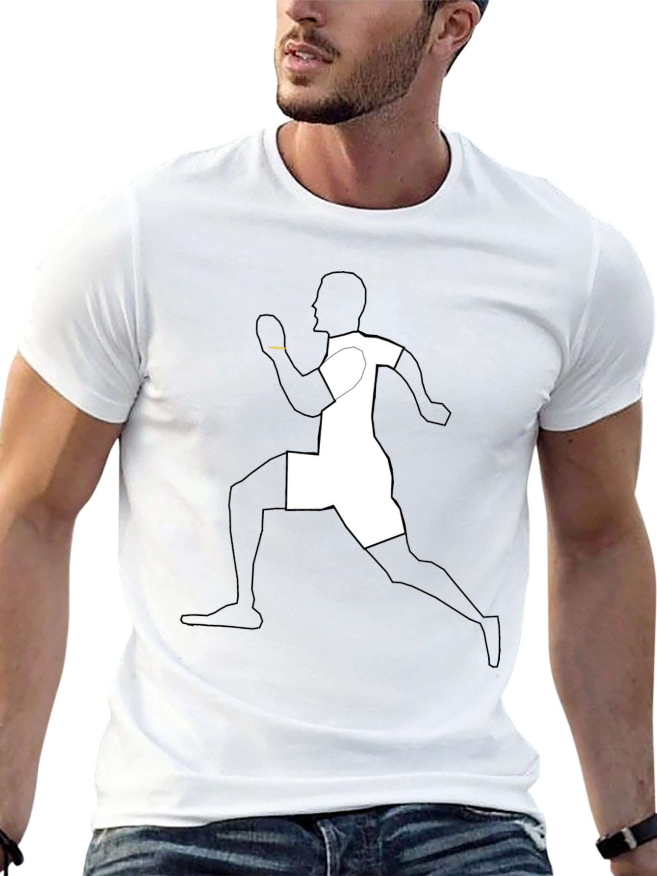 Mens Black Graphic Tee - Running Figure