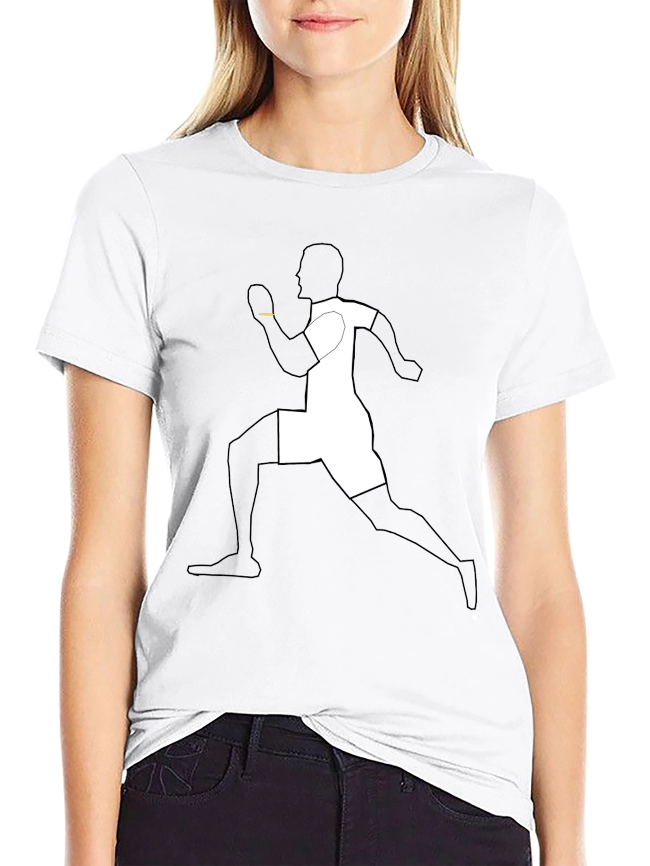 Mens Black Graphic Tee - Running Figure