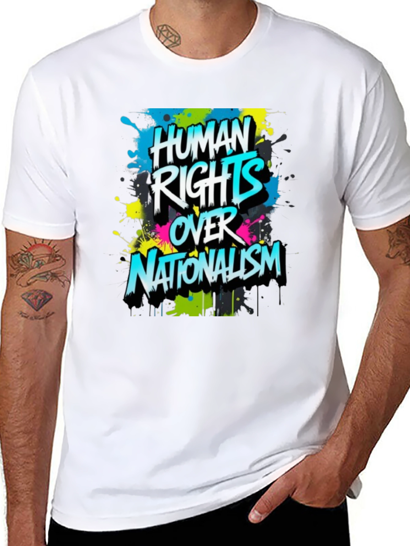 Human Rights Over Nationalism Graphic Tee