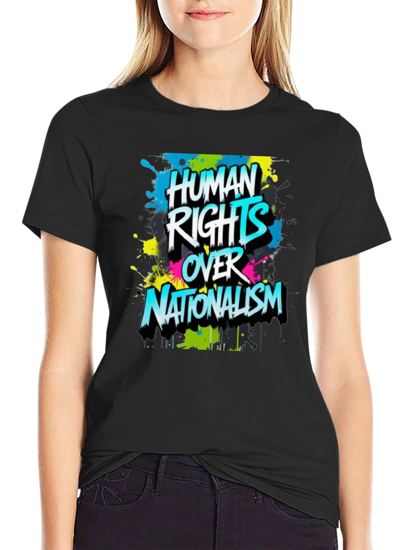 Human Rights Over Nationalism Graphic Tee
