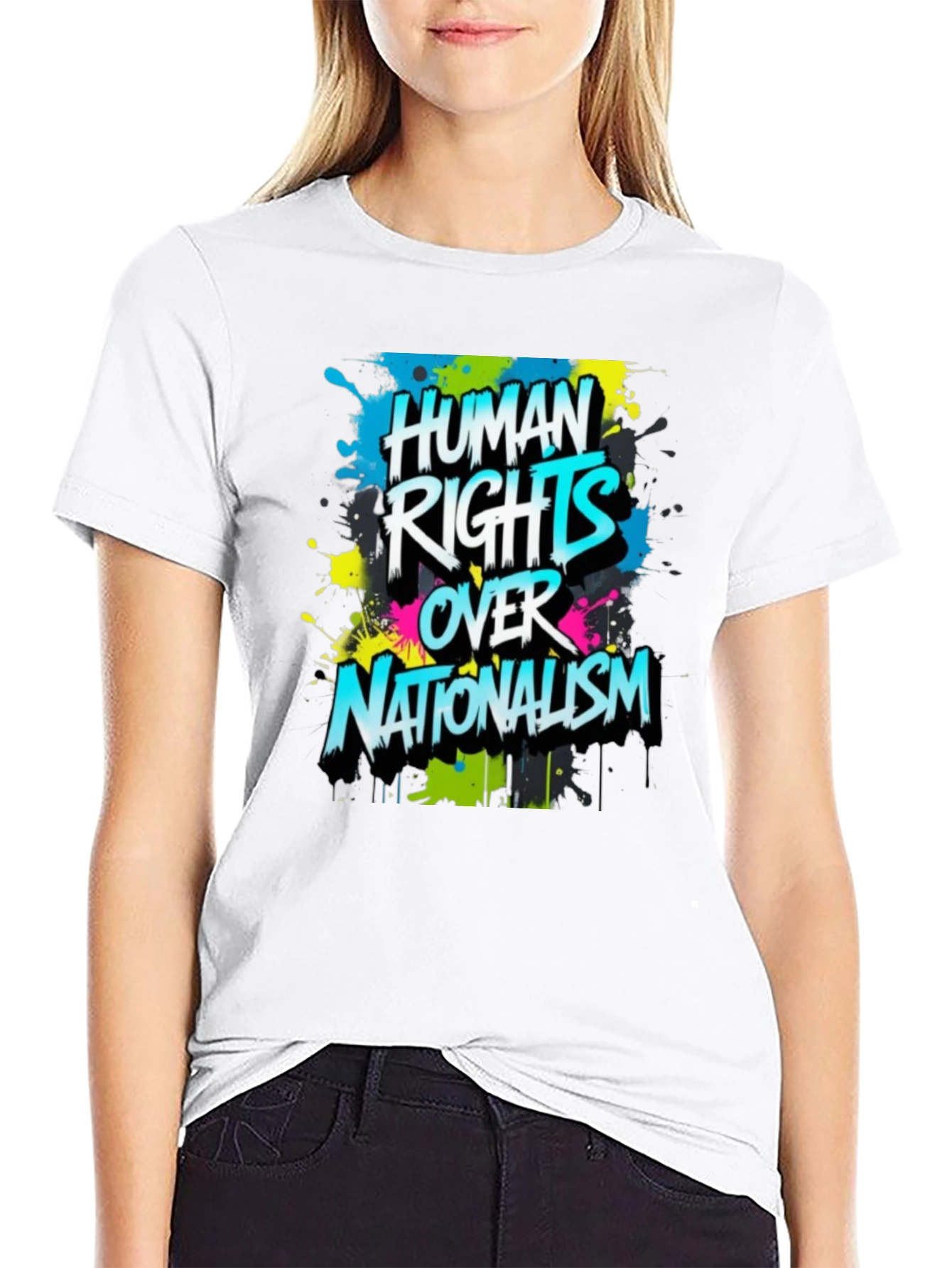 Human Rights Over Nationalism Graphic Tee