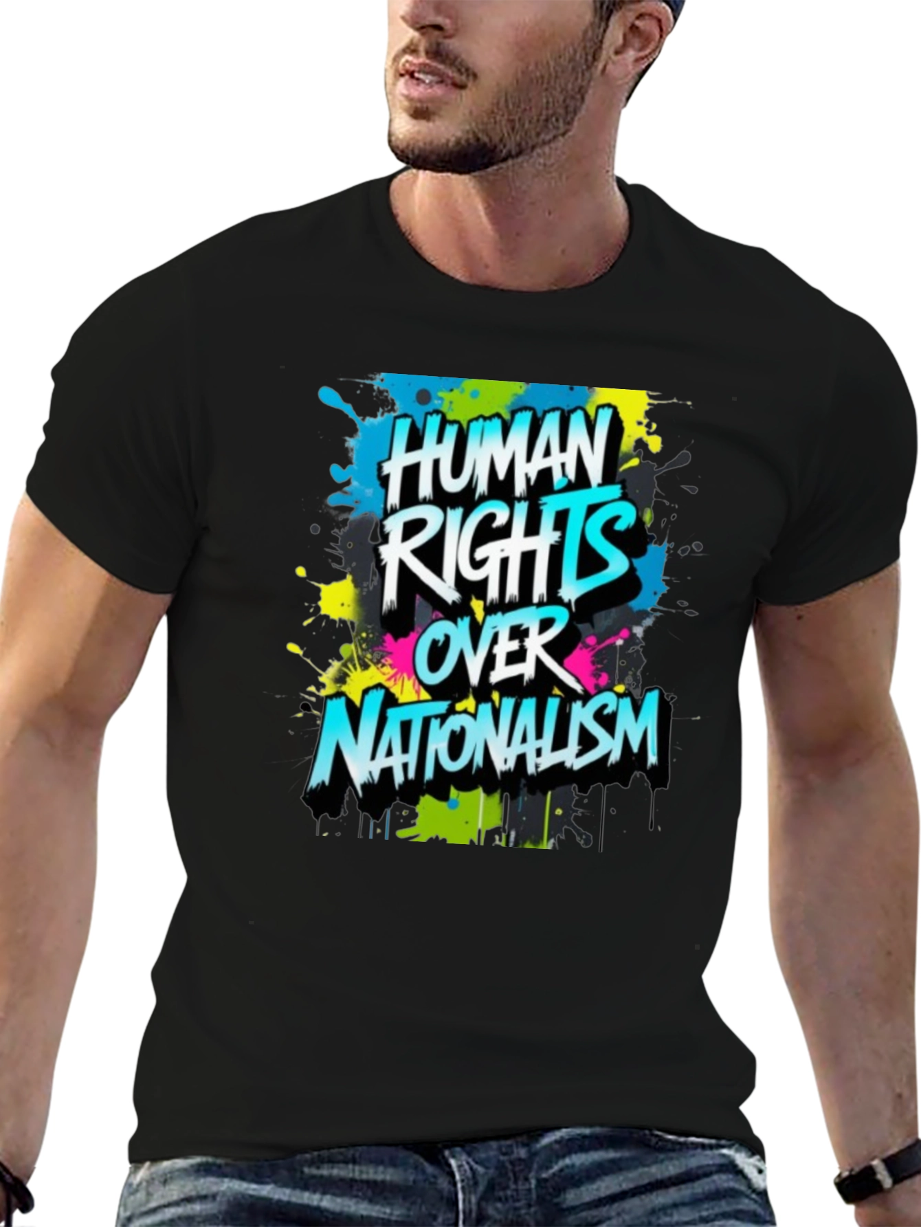 Human Rights Over Nationalism Graphic Tee