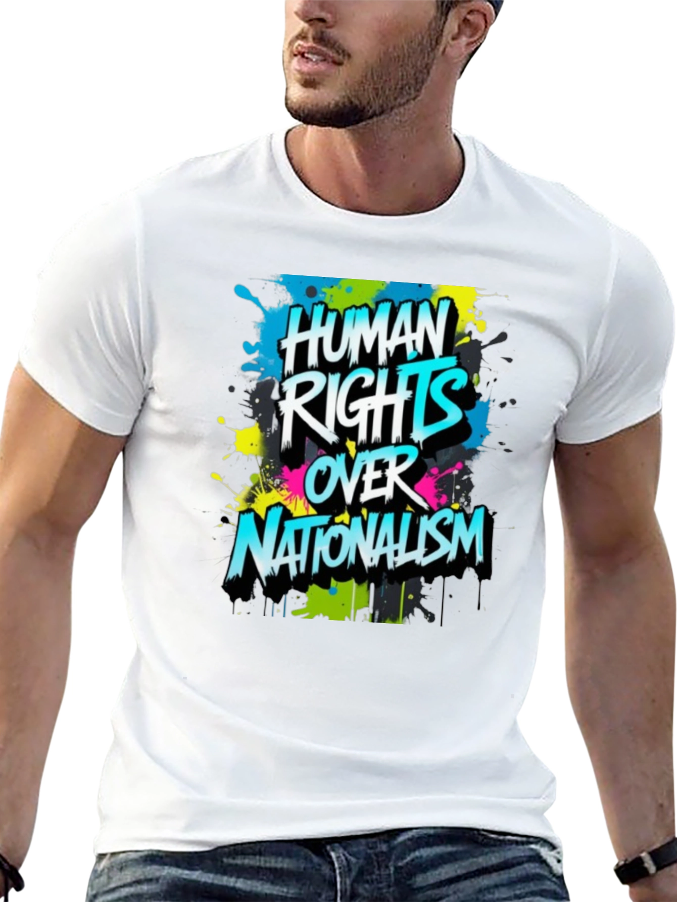 Human Rights Over Nationalism Graphic Tee