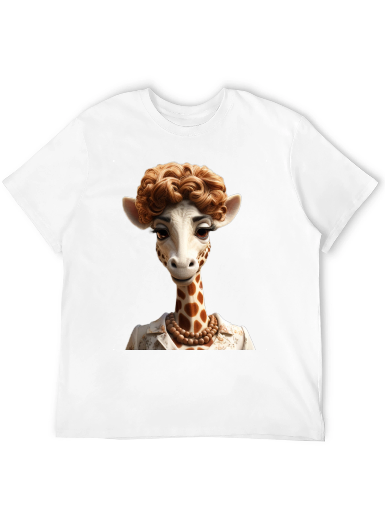 Giraffe Lady Graphic Tee - Unique Animal Art T-Shirt