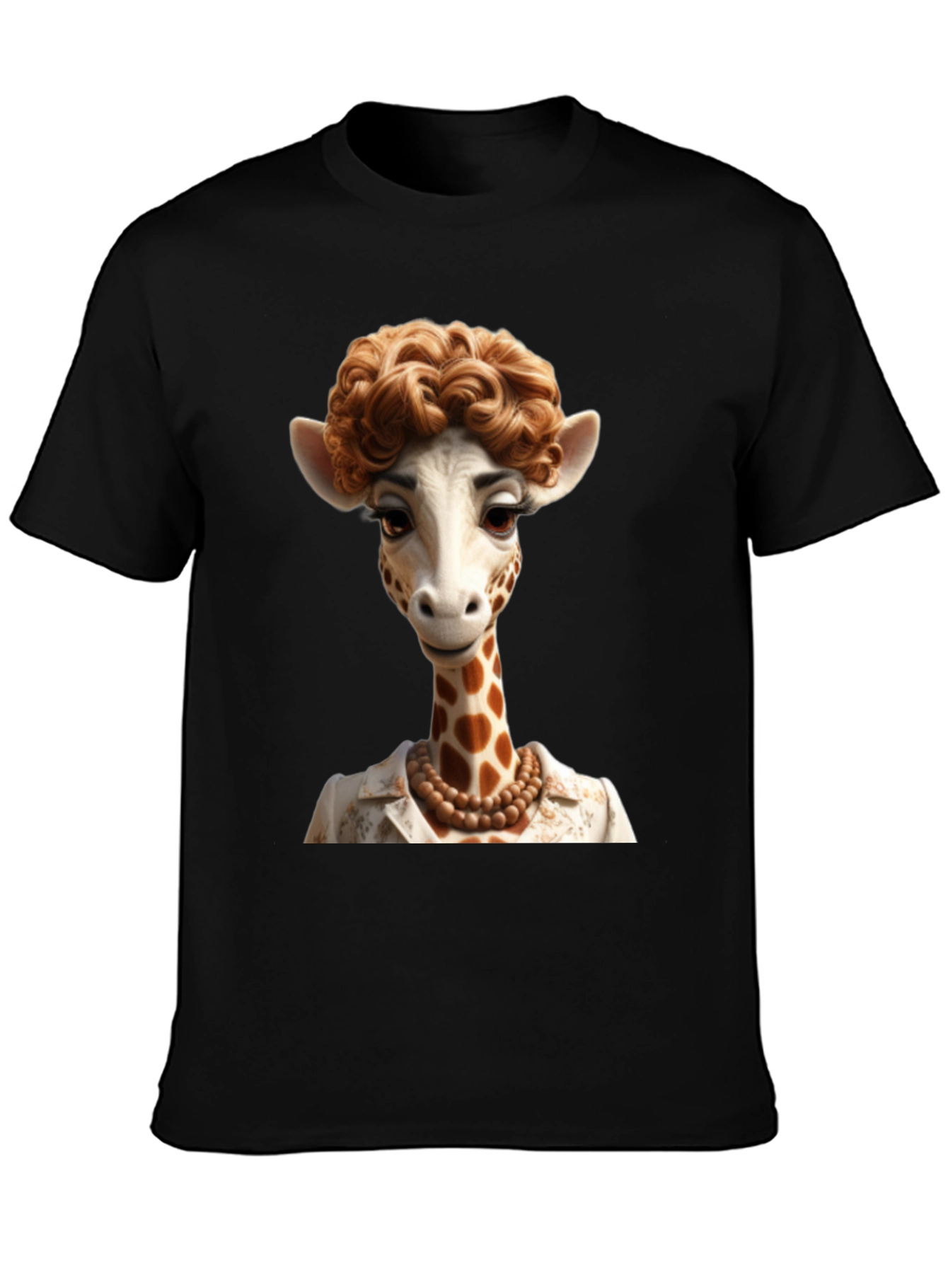Giraffe Lady Graphic Tee - Unique Animal Art T-Shirt