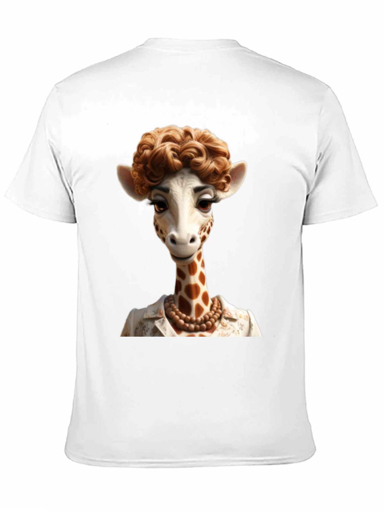 Giraffe Lady Graphic Tee - Unique Animal Art T-Shirt
