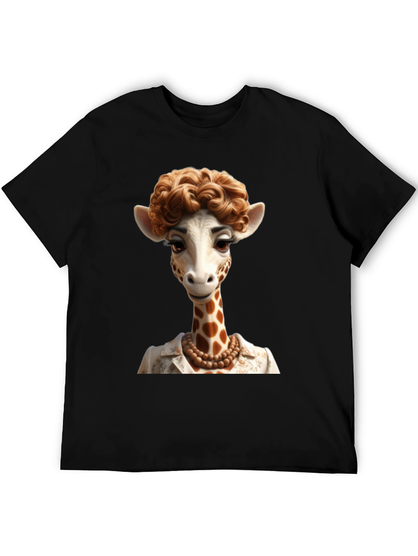 Giraffe Lady Graphic Tee - Unique Animal Art T-Shirt