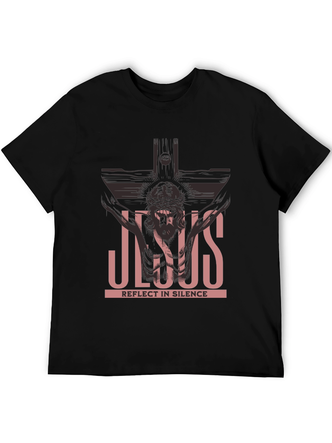 Jesus Reflect in Silence Graphic Tee - Black