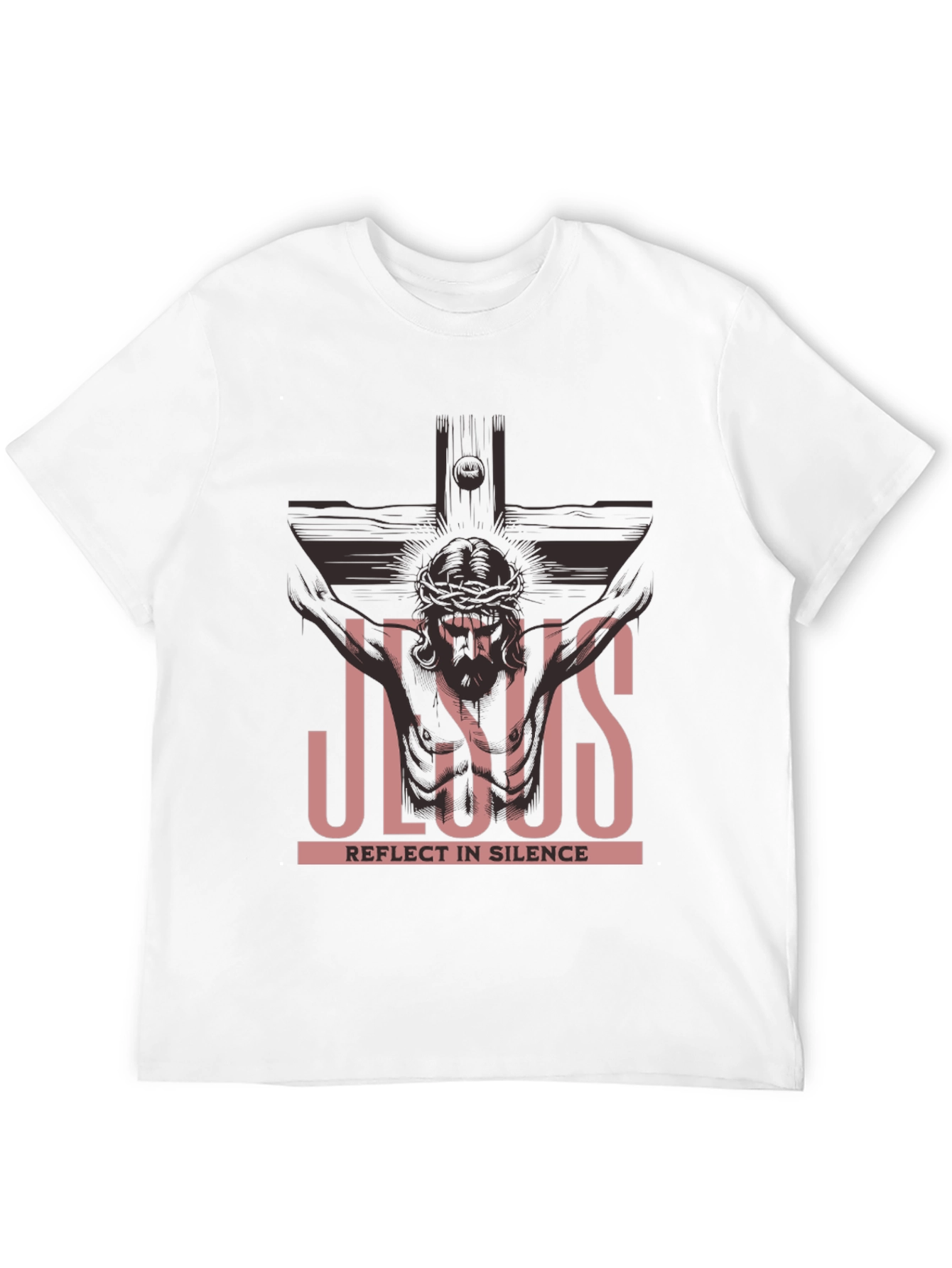 Jesus Reflect in Silence Graphic Tee - Black