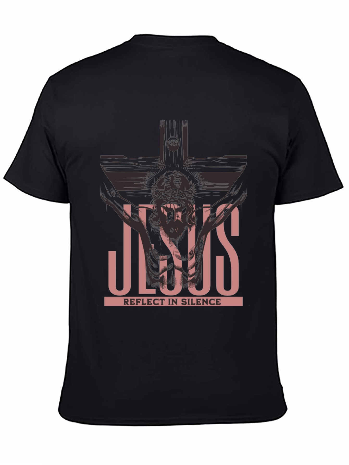 Jesus Reflect in Silence Graphic Tee - Black