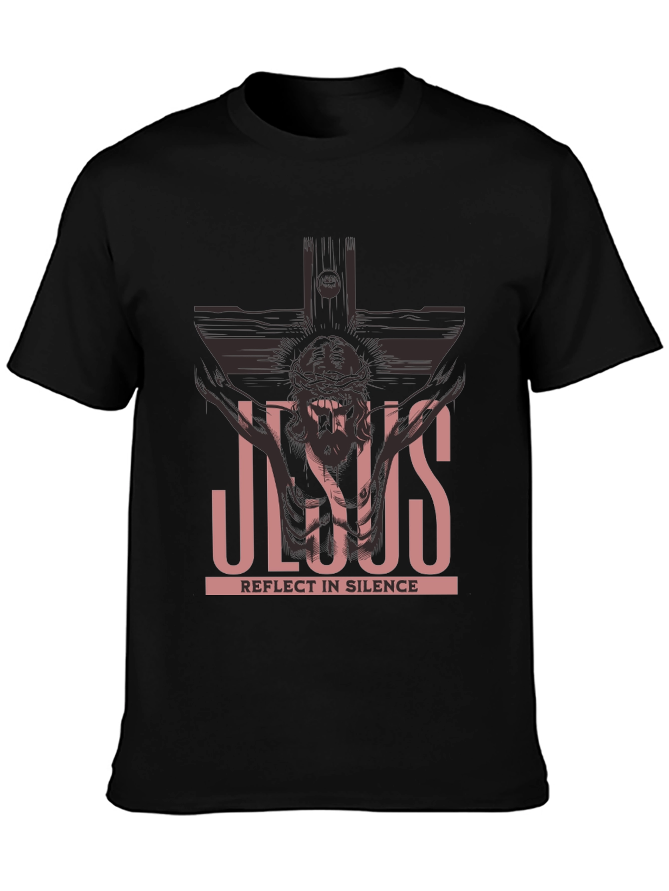 Jesus Reflect in Silence Graphic Tee - Black