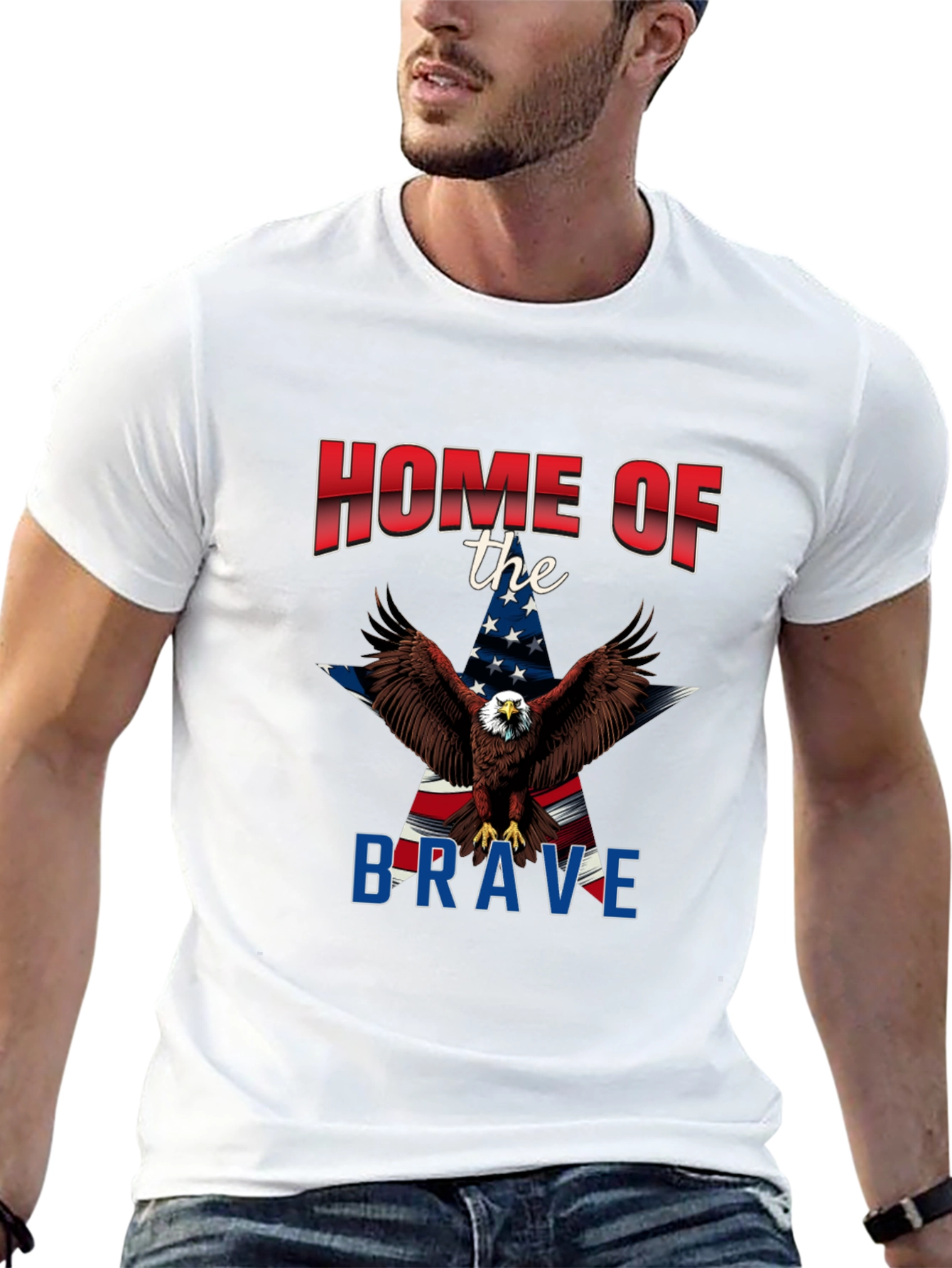 Patriotic Eagle Graphic T-Shirt