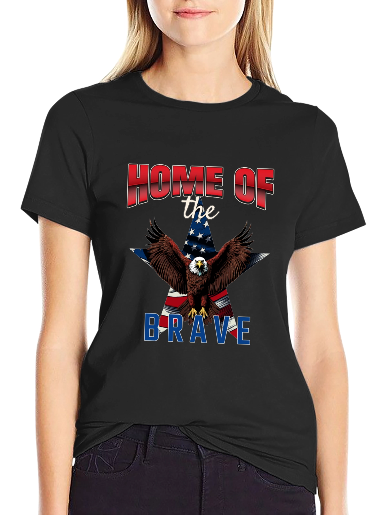 Patriotic Eagle Graphic T-Shirt