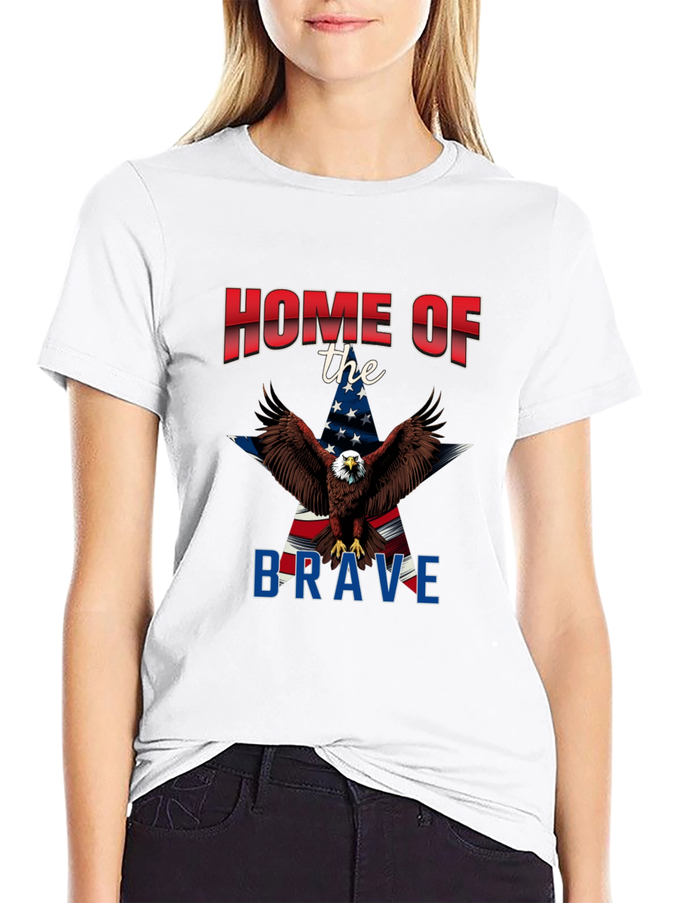 Patriotic Eagle Graphic T-Shirt