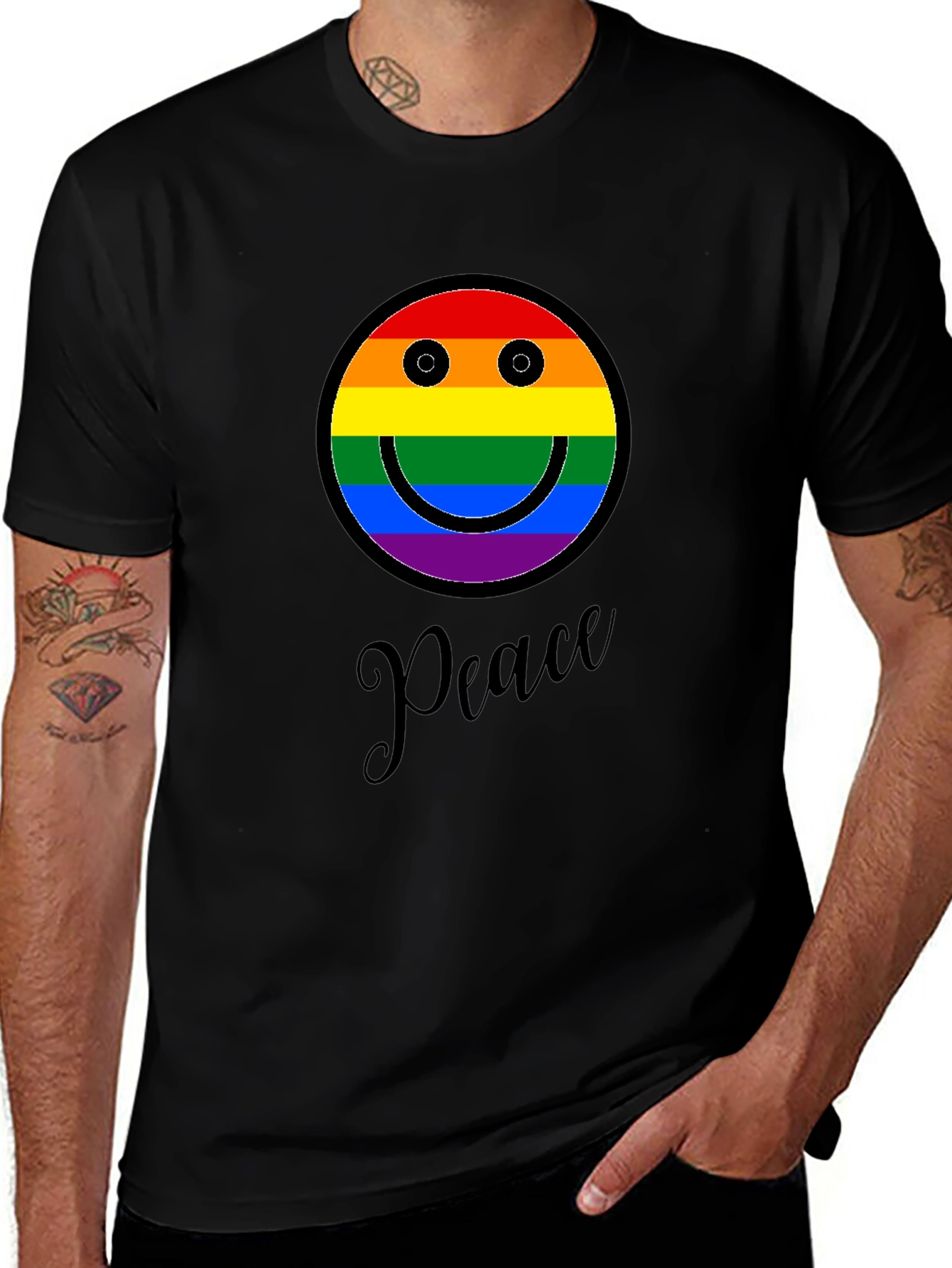 Peace Rainbow Smiley Face T-Shirt