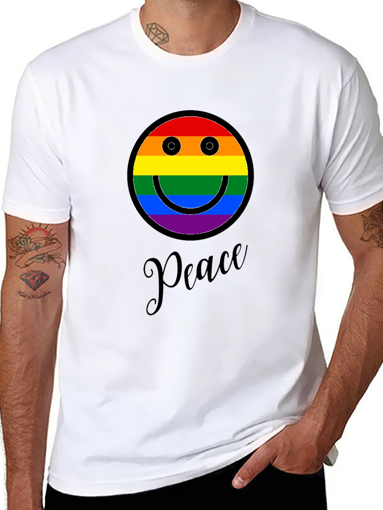 Peace Rainbow Smiley Face T-Shirt