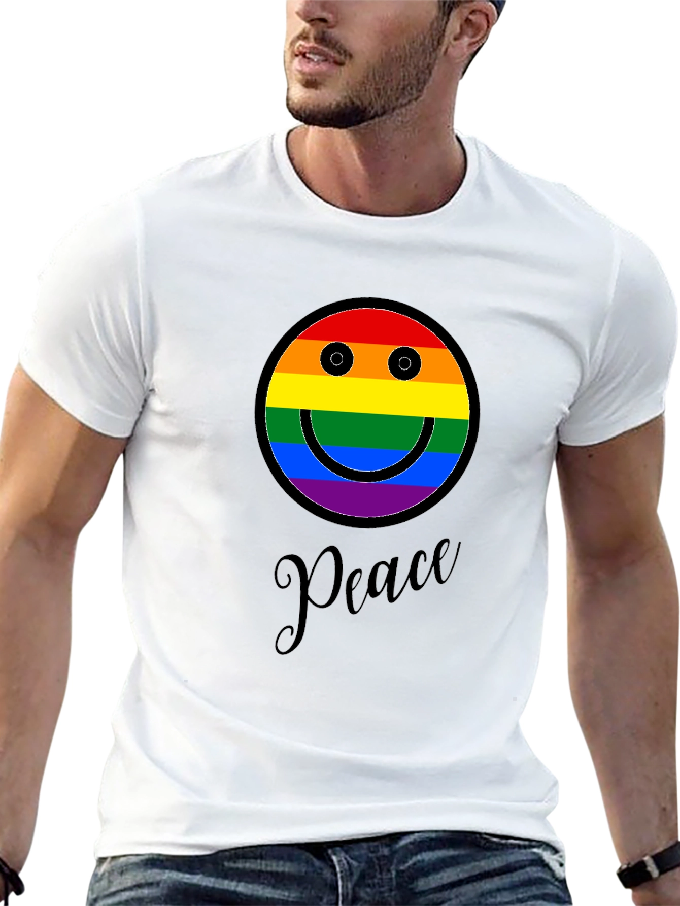 Peace Rainbow Smiley Face T-Shirt