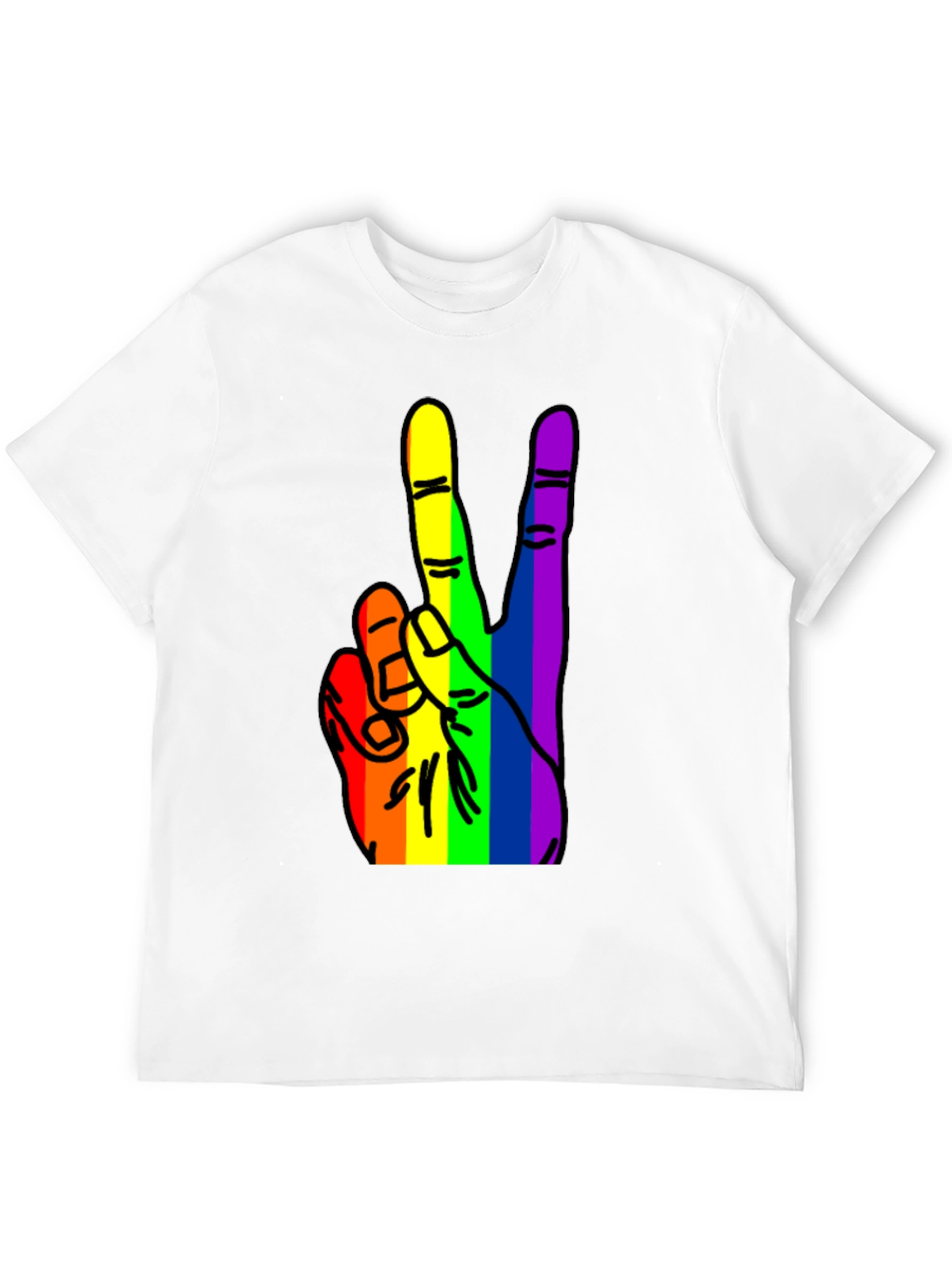 Rainbow Peace Hand Graphic Tee