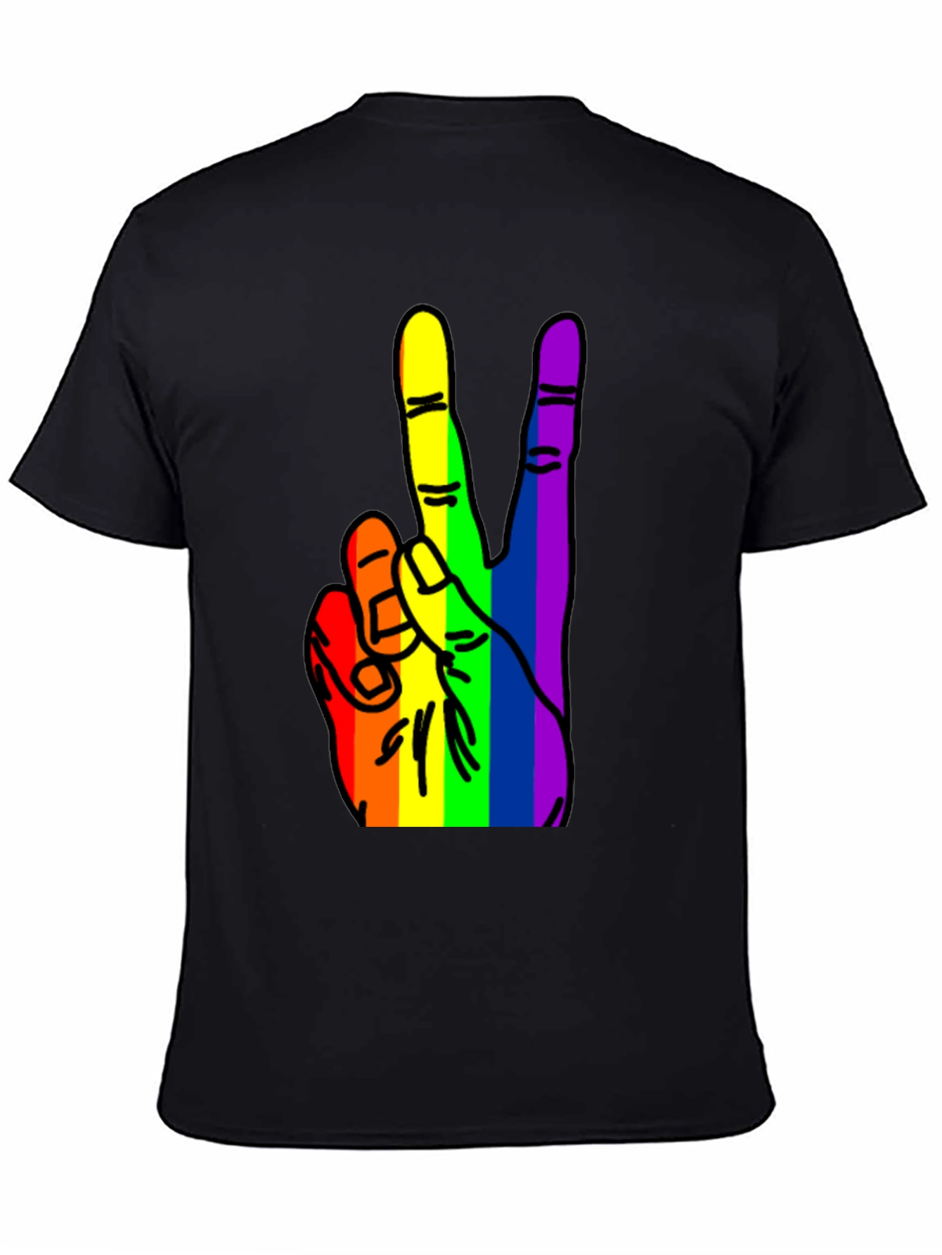 Rainbow Peace Hand Graphic Tee