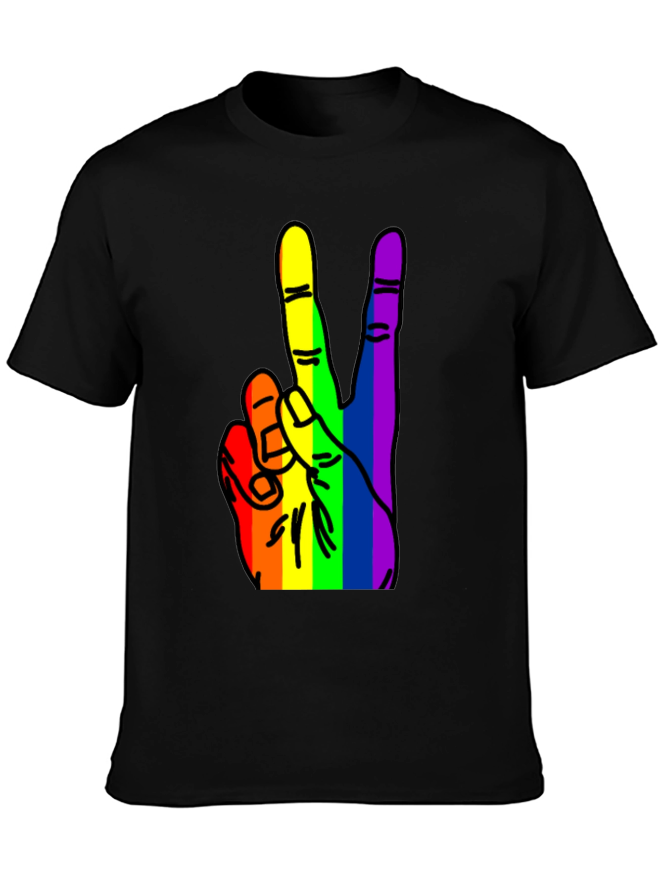 Rainbow Peace Hand Graphic Tee