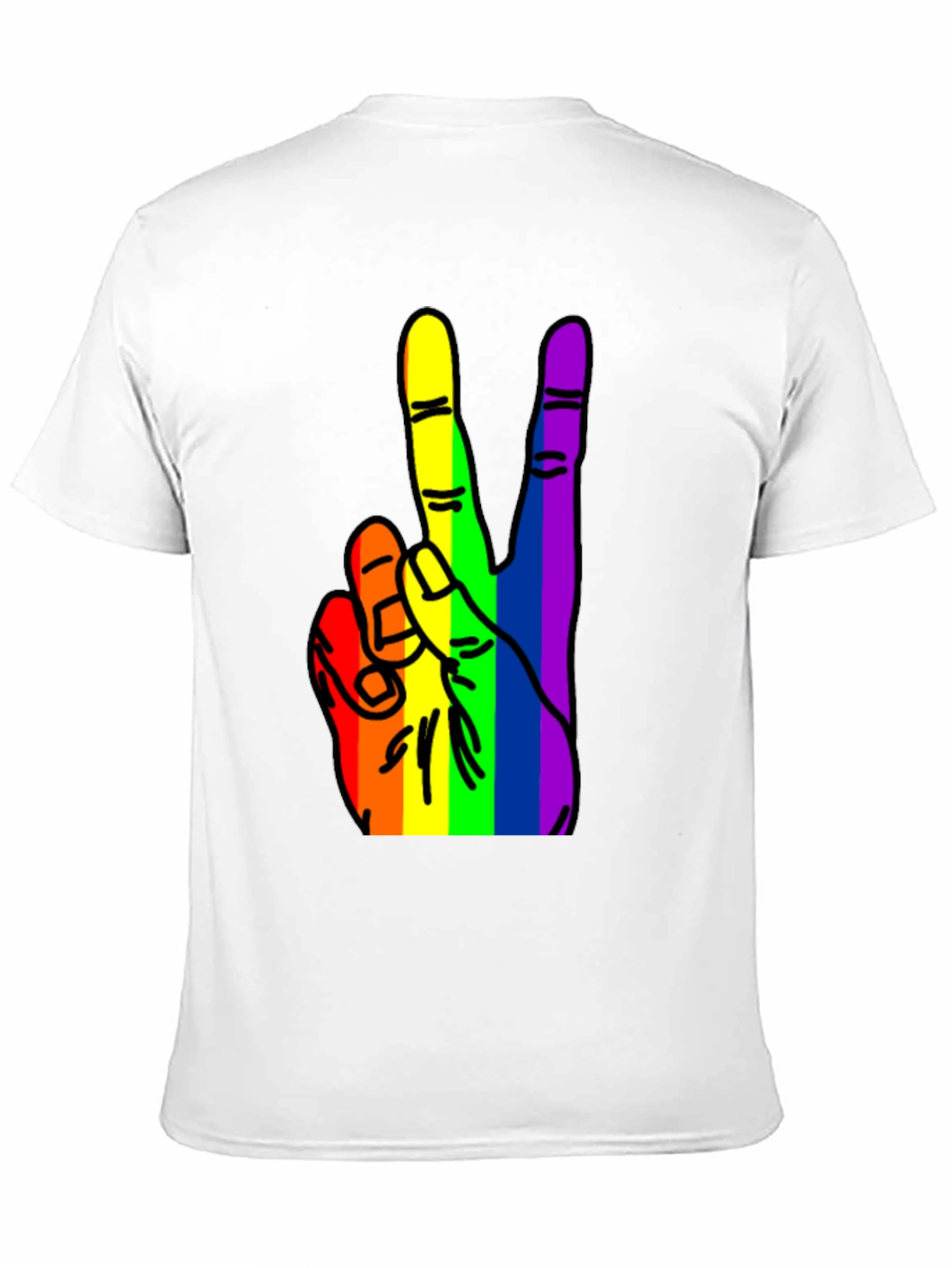 Rainbow Peace Hand Graphic Tee